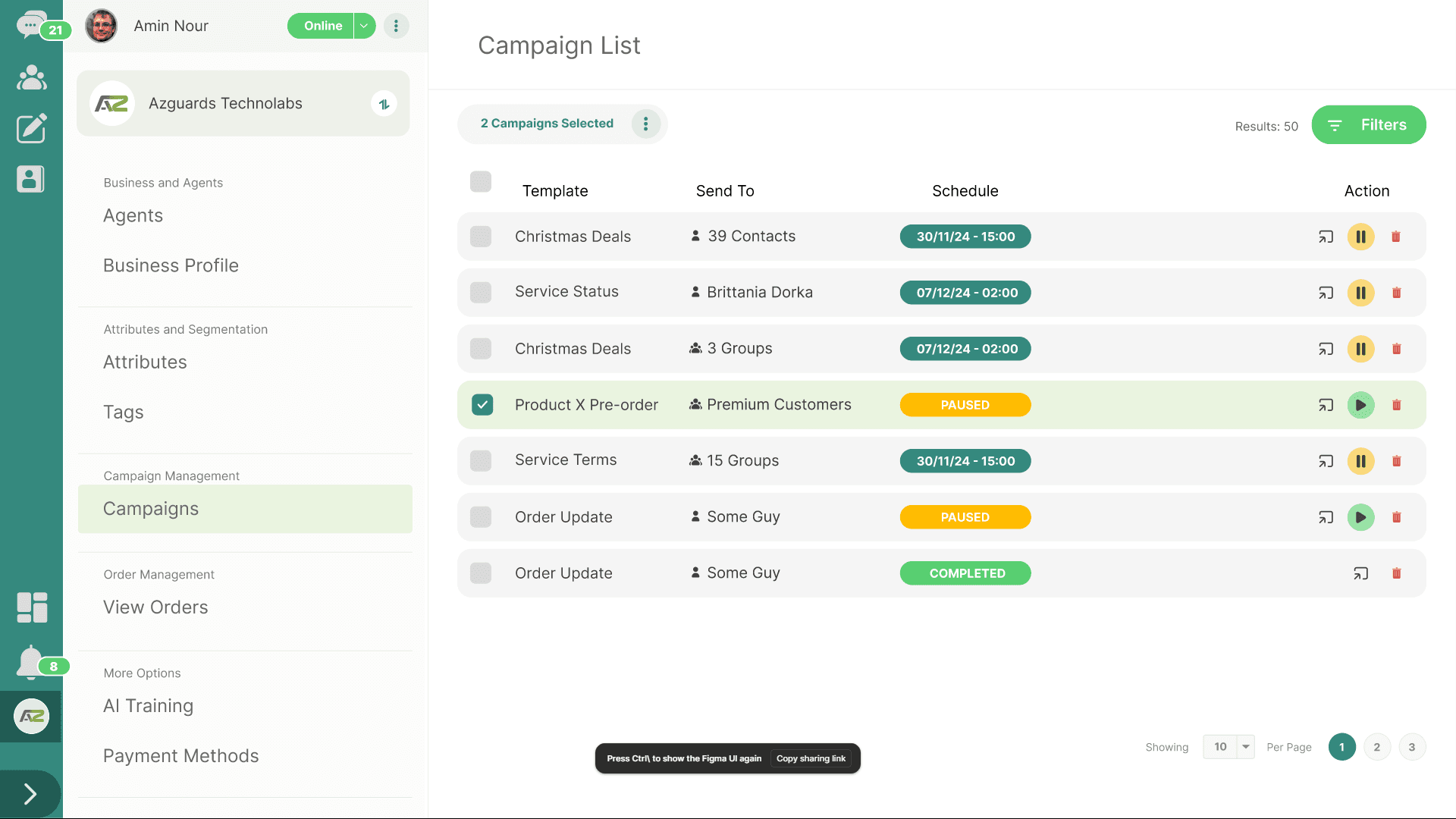Scheduling Campaigns