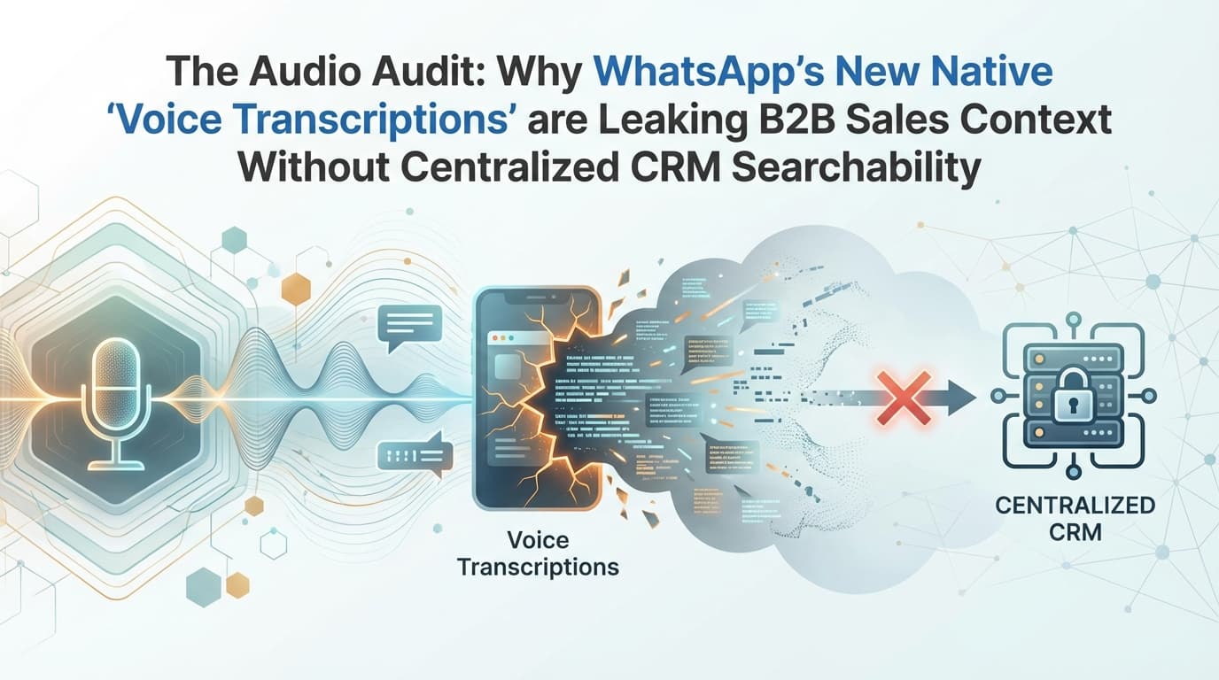 The Audio Audit: Why WhatsApp’s New Native ‘Voice Transcriptions’ Are Leaking B2B Sales Context